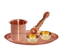Giri Brass Panchapatra and Pali Set for Pooja