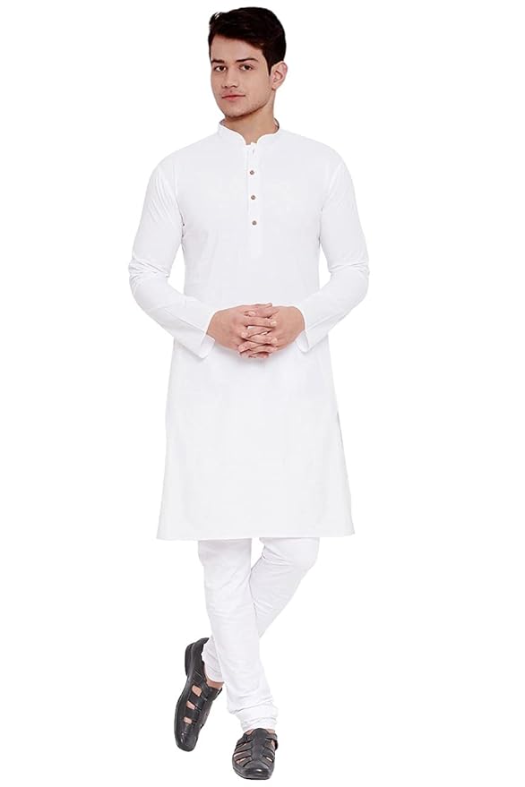 Saans Mart Cotton Kurta Set for Meditation - White